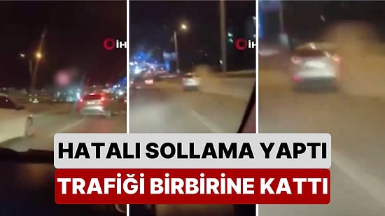 Ankara’da Hatalı Şerit Değiştiren Bir Araç Trafiği Altüst Etti: O Anlar Başka Bir Sürücünün Kamerasına Yansıdı
