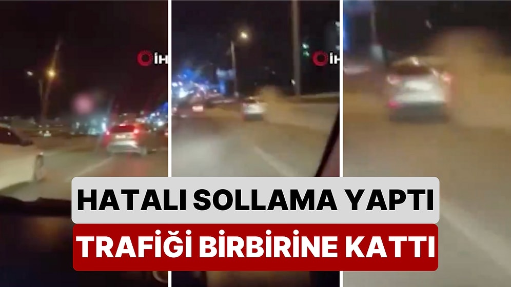 Ankara’da Hatalı Şerit Değiştiren Bir Araç Trafiği Altüst Etti: O Anlar Başka Bir Sürücünün Kamerasına Yansıdı