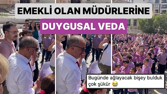 Emekli Olan Müdürlerine "Hatıran Yeter" Şarkısıyla Veda Eden Minikler Öğretmenlerine Duygusal Anlar Yaşattı