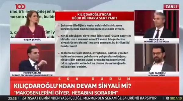 Mehmet Aslan konuya “Sayın Kılıçdaroğlu, sayın demek bile istemiyorum.” sözleriyle başladı.