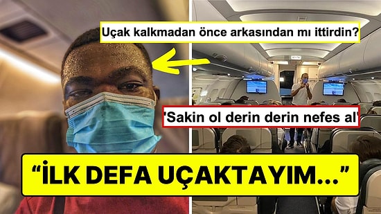 Uçağa İlk Defa Binen Adamın Kan Ter İçinde Kaldığı Fotoğrafına Gelen Birbirinden Komik Yorumlar