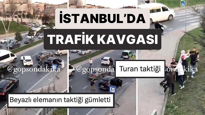 İstanbul'da Trafik Kavgası: Kısa Sürede Büyüyen Kavgada Trafik Dakikalarca Aksadı