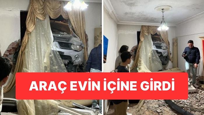 Samsun’da İlginç Kaza: Freni Patlayan Araç Evin İçine Girdi