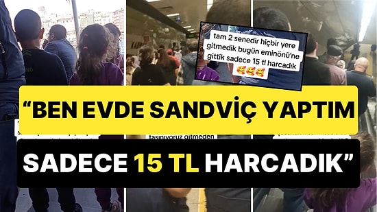 İki Çocuklu Bir Aile Eminönü'nü Gezmeye Evlerinde Yaptıkları Sandviçle Gitti: 15 Liraya Bir Tane Su Aldık