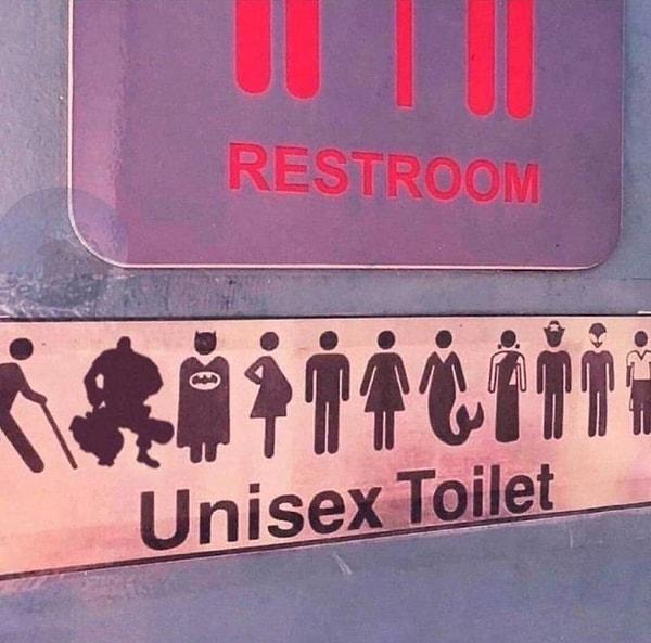 10. "Unisex tuvalet."