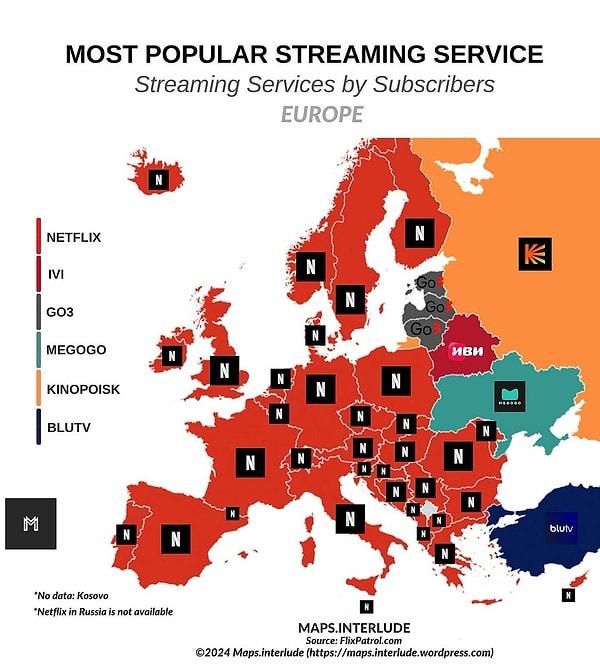 11. Avrupa'da en popüler yayın servisleri.