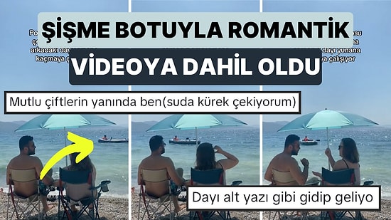 Bir Çiftin Çekmek İstediği Romantik Tatil Videosunu Şişme Botuyla Bir O Yana Bir Bu Yana Giderek Mahveden Amca