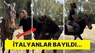 İtalyan Dizisinde Rol Alan Can Yaman'ın Tek Harekette Ata Bindiği Anlara Beğeni Yağdı!