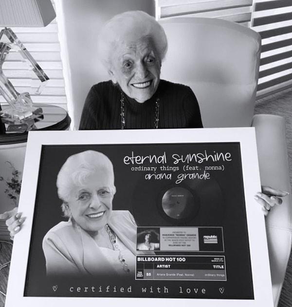 Ariana Grande'nin büyükannesi Bilboard ilk 100 listesine giren en yaşlı isim oldu.