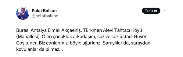 Cenaze yakını Polat Balkan, “Saraylılar da, saraydan kovulanlar da bilmez.” dedi. 👇