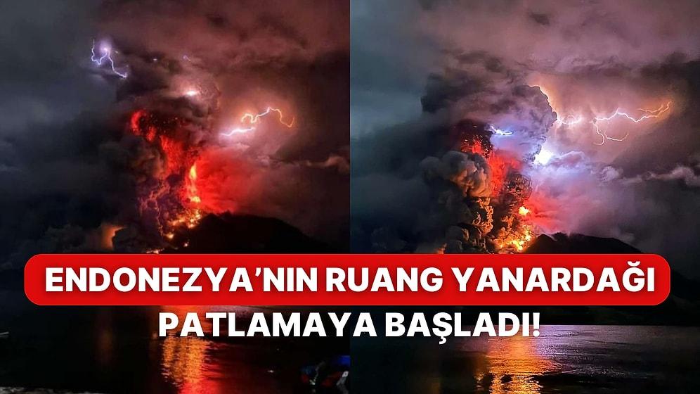 Endonezya’da Ruang Yanardağı’nın Patlamasıyla Volkanik Yıldırımlar Oluştu: Yüzlerce Kişi Tahliye Edildi
