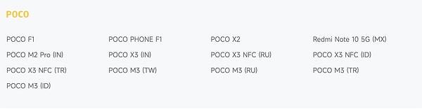 Xiaomi Akıllı Telefonlarının Güncelleme Desteği Biten POCO Modelleri