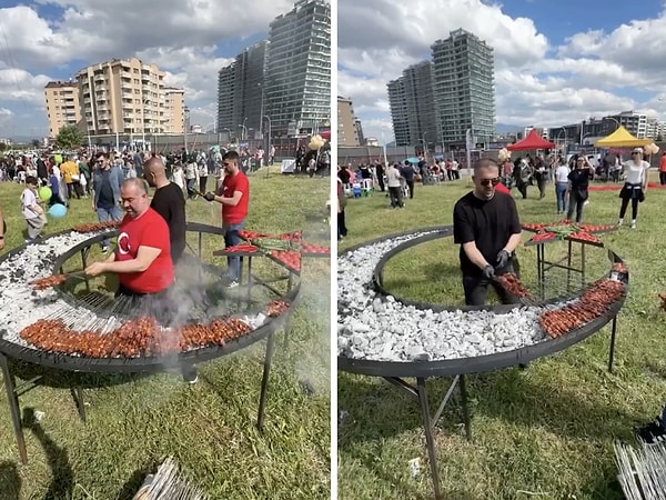 Bursa'da bir kebapçı, 23 Nisan şerefine 1 ton kebap yapıp çocuklara dağıttı.