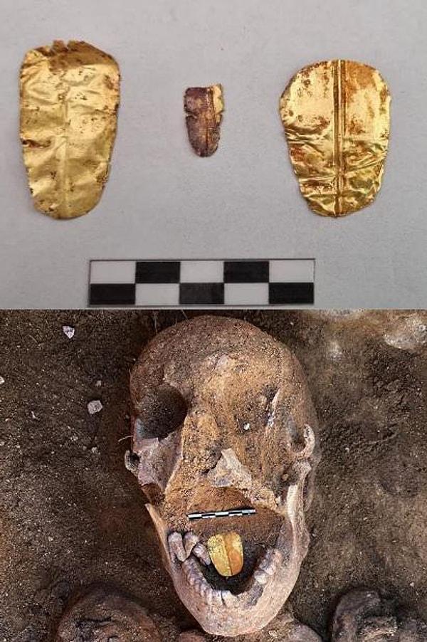 1. Mısır'daki Taposiris Magna tapınağında keşfedilen 2.000 yıllık altın dilli mumya. Ölen kişinin öbür dünyada konuşabilmesini sağlamak için mumyaya altın dili yerleştirildiği düşünülüyor.
