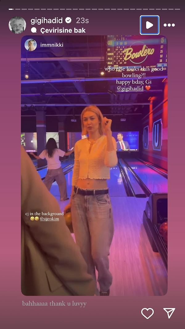 Gigi Hadid bowling oynadı.