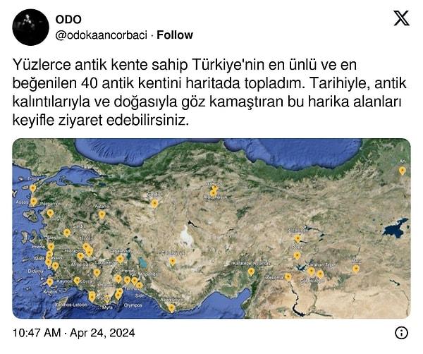 Türkiye'nin kadim topraklarında unutulmuş uygarlıkların arasında bir zaman yolculuğuna çıkmaya hazırsanız, 40 antik kentin işaretlendiği bu listeye göz atmalısınız.