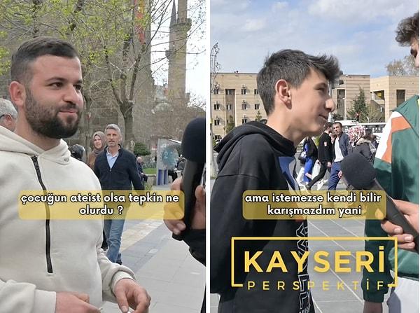 Kayseri'de vatandaşlara "Çocuğunuz ateist olsa ne tepki verirdiniz?" sorusu soruldu.