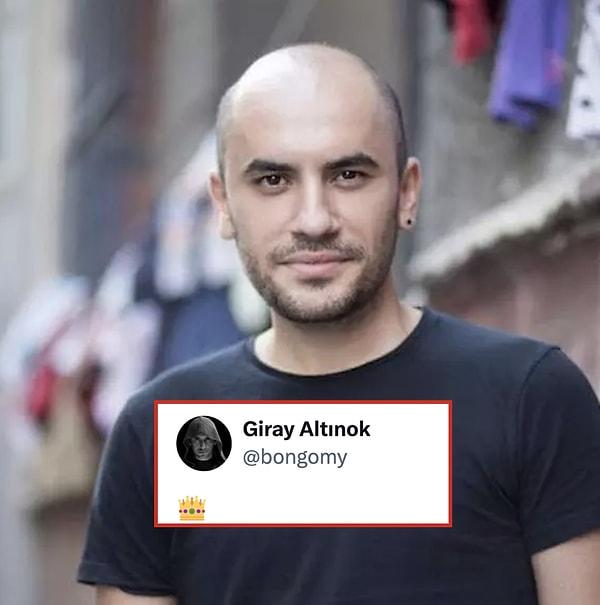 Oyuncu Giray Altınok, Cem Yılmaz'ın paylaşımına taç emojisi bırakarak desteğini gösterdi.