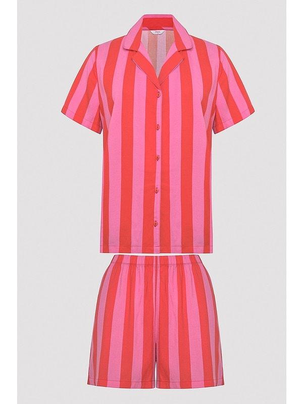 3. Penti For You Gömlek Şortlu Çok Renkli Pijama Takımı