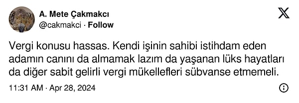 2-3 yıl önceki hayat standardını mumla arayan beyaz yakalı kadar vergi ödemediği görülüyor.