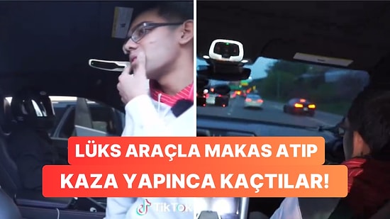 Yayıncılar Canlı Yayında Makas Atarken Kaza Yapıp Olay Yerinden Kaçtılar!