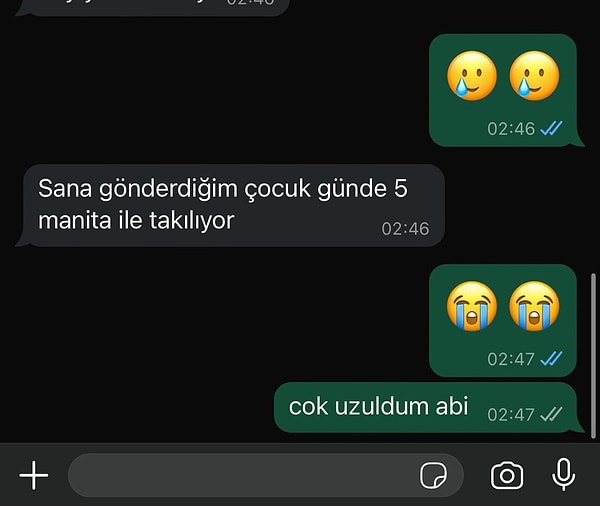 Bir de uyarı geldi.