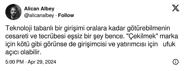 Girişimcilik tarafında önemli dersler barındıran ve canlı örnek olan Getir'in bu hamlesi dikkat çekerken,