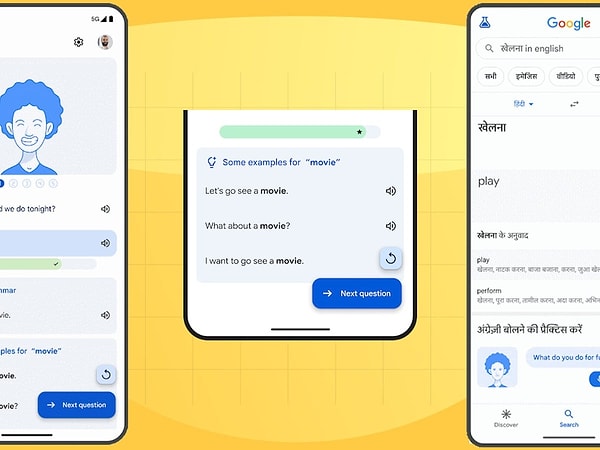 Başlangıçta, bu özellik yalnızca sözlü cümleler hakkında geri bildirim sağlıyordu. Artık kullanıcılar öğrendikleri dilde devam eden konuşmalar yapma pratiği yapabiliyor.