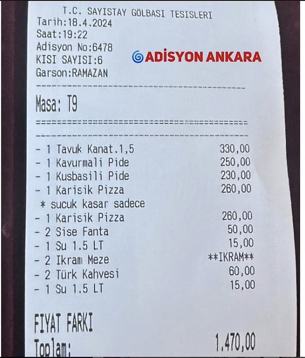 Devlete ait işletmeler, diğer yerlere nazaran daha ucuz. Burası Sayıştay'ın Gölbaşı tesisleri.