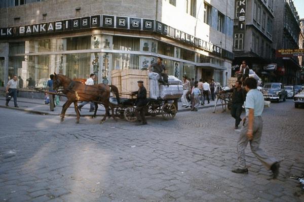 Şehrin pek çok yerinde at arabaları görmek mümkün.
