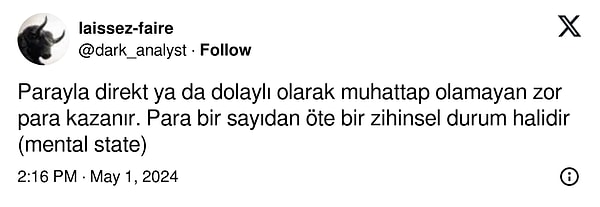 Kimileri ise parayı sayıdan öte 'zihinsel bir durum' olarak değerlendirdi 👇