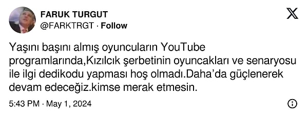 İşte o yanıt: