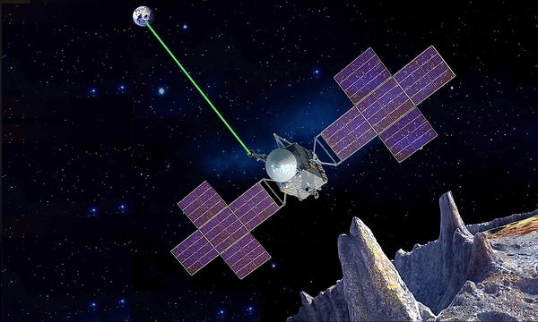 İlk kez lazer kullanıldı: Psyche uzay aracının, Deep Space Optik İletişim alıcı-vericisi tarafından 225 milyon kilometre uzaktan Dünya'ya iletilen lazer mesajı teknolojik gelişmelerin öncüsü olabilir.