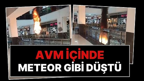 Yalova'da AVM İçinde Korkutan Anlar: Yanmaya Başlayan Avize Meteor Gibi Zemine Çakıldı!