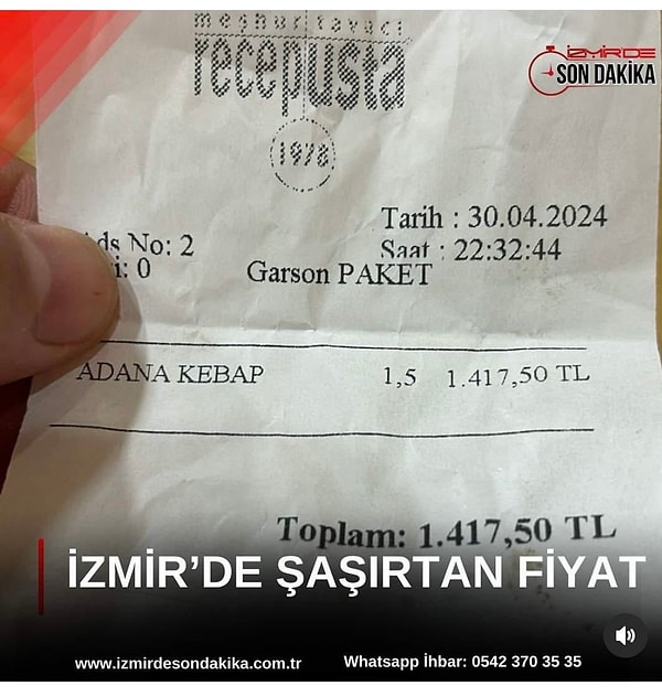 Fakat geçtiğimiz günlerde ünlü bir restorana ait adisyon gündem oldu.