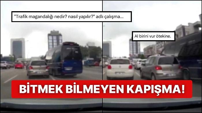 Ankara’da Dolmuşçu ile Araç Sürücüsünün Trafikteki Yol Kavgası Gündem Oldu