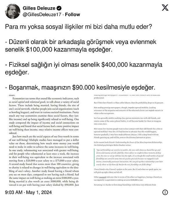 "Parayla saadet olmuyor" ancak parasız da olmuyor. Sizce?