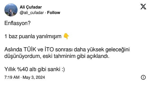 İşte  TÜİK TÜFE verisine ekonomistlerin yorumlarından bazıları👇