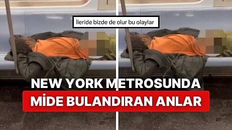 New York Metrosunda Baygın Halde Yatan Adam Diğer Yolcuların Ortasında Tuvaletini Yapmaya Başladı