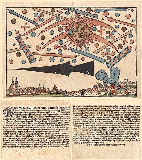 10. "1561 yılında Nürnberg üzerinde yaşanan göksel fenomenler."