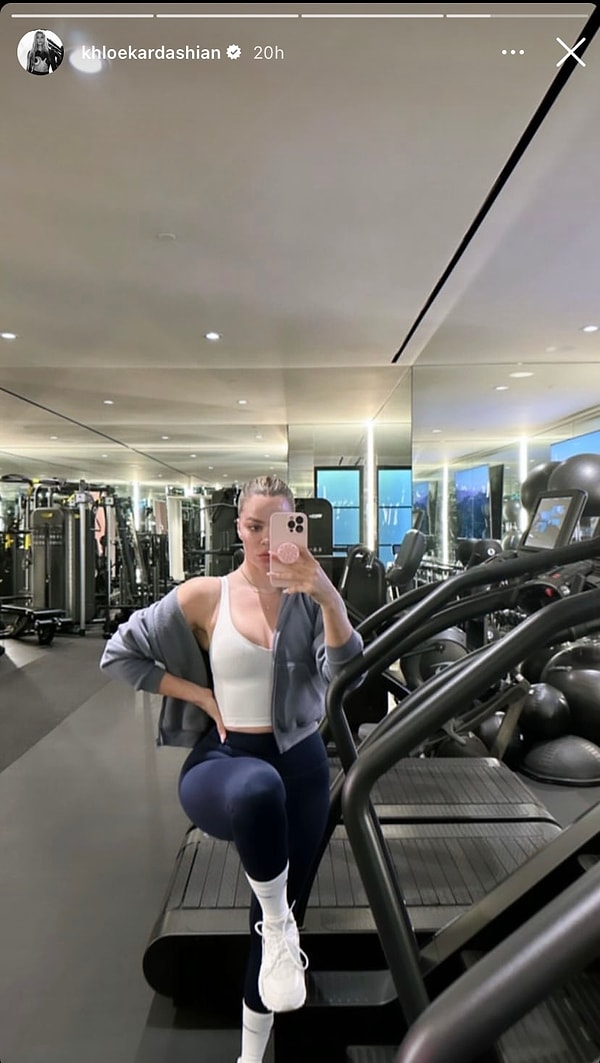 Khloe Kardashian spor salonuna gitti.