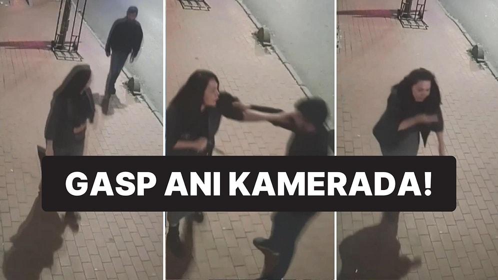 İstanbul’da Gasp Anı Kamerada: Kafa ve Yumruk Atarak Çantayı Aldı
