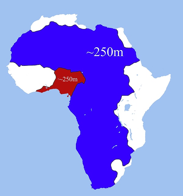 14. Afrika'da ortalama aynı popülasyona sahip bölgeler.