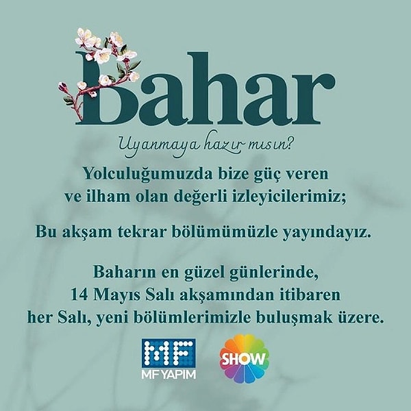 Yapılan açıklamayla Bahar ve 14 Mayıs'ı bir arada kullanan yapım ekibi, izleyicinin seçim travmasını tetikledi!