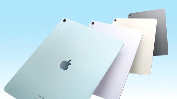 iPad Air'in ayrıca 4 farklı renk seçeneği de bulunuyor. Renkleri ise uzay grisi, mavi, mor, yıldız ışığı olarak karşımıza çıkıyor.