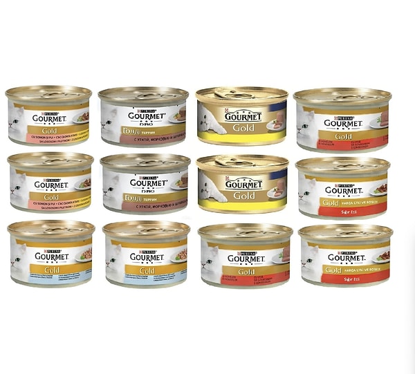 9. Proplan Gourmet Gold Karışık Kedi Konserve 12 Adet