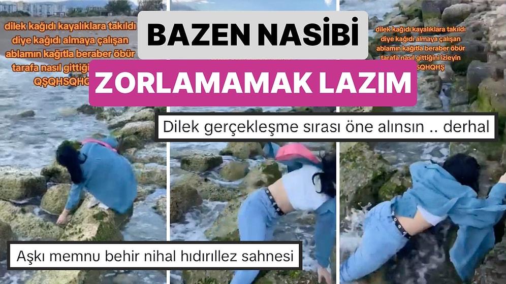 Nasibi Zorlamamak Lazım: Bir Kadın Hıdırellez Dileği Kayalara Takılınca Geri Almak İsterken Kayalıklara Düştü