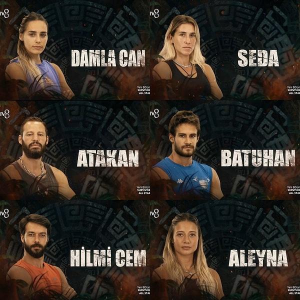 Mavi takımda Damla Can, Seda, Atakan, Batuhan, Hilmi Cem ve Aleyna yer aldı.