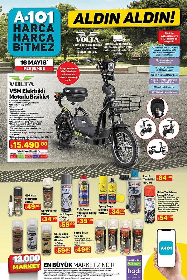 Volta VSM Elektrikli Motorlu Bisiklet 15.490 TL