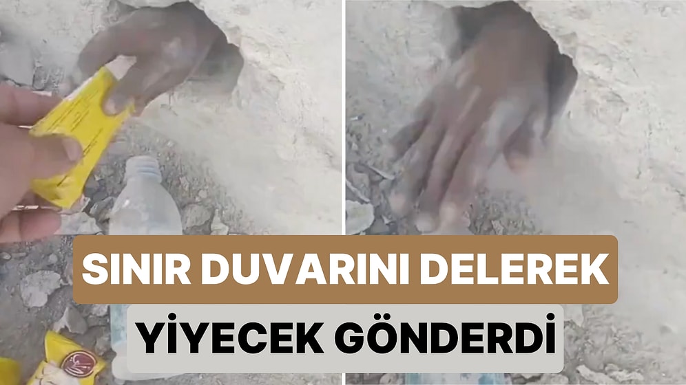 Mısırlı Bir Adam Sınır Duvarında Delik Açarak Filistinli Çocuklara Yiyecek Uzattı